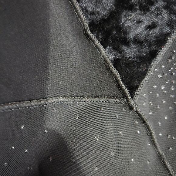 Vintage Ludmilla Bell Sleeve Top Black Velvet Sparkle Y2K France Patchwork Small - Picture 15 of 16